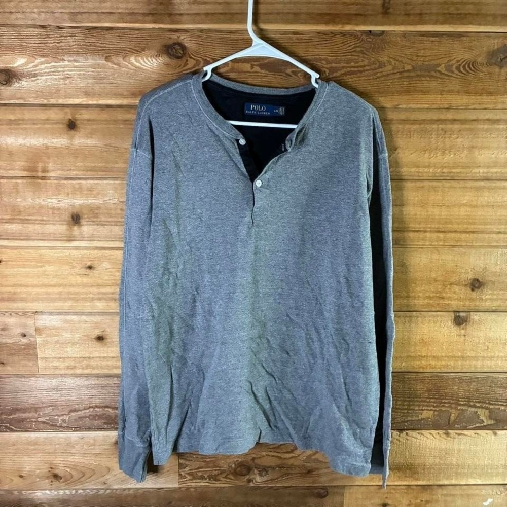 Vinatge Ralph Lauren grey long sleeve Henley shirt